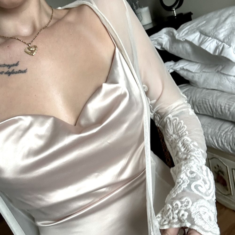 Y2K Champagne Vanderpump Rules Style Satin Slip Dress